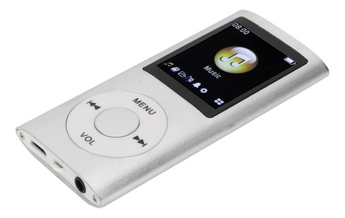 Reproductor MP3 portátil, delgado y sin pérdida de sonido, con auriculares, pantalla LCD de 1,8 pulgadas, reproductor de música digital, tarjeta de memoria no incluida (plateado)