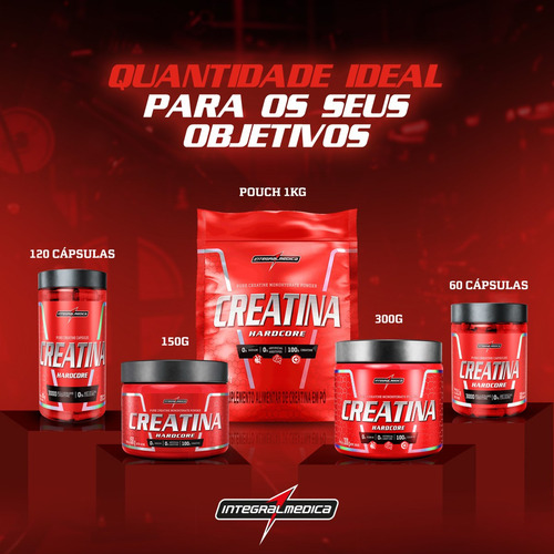 Creatina Monohidratada Hardcore 300g - Integralmédica
