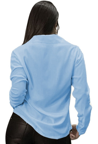 Imagem 6 de 7 de Camisa Social Feminina Lisa Cores Do Verão 185