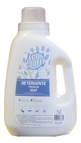 Detergente Bebe / Ecológico / Orgánico / Suavizante / 3 Lts