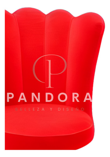 Silla Banco Dorado Spa Lashistas Pestañas Ergonomico Pandora Rojo Fijo Redonda