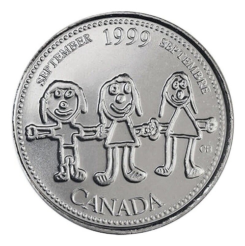 Moeda Do Canada 25 Cents Millenium Series Setembro 1999 Fc