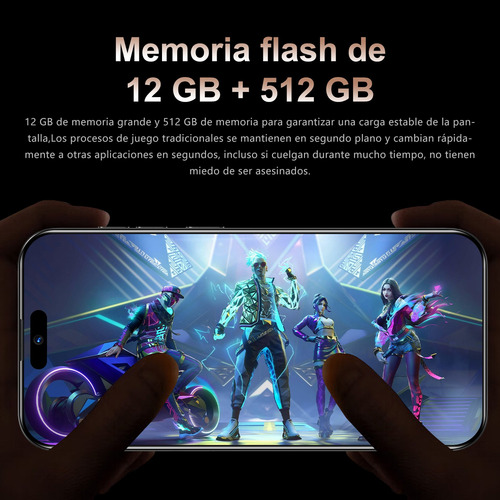 Dual Sim I16pro Max 512gb+12gb Ram Android Smartphone 2025 Últimas Ofertas Soporta Red 4g/5g Wifi Android 14 Phone Memoria Ampliable Celular
