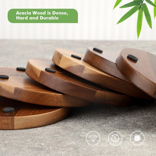 Posavasos De Corcho De Madera Para Bebidas Absorbentes Con S