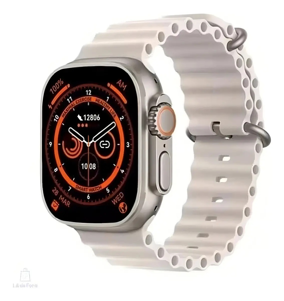 Smartwatch Amazfit T800 Ultra Branco com Pulseira Oceano de Silicone