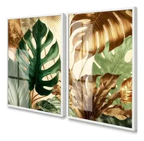 Comprar Quadros Decorativos Folhagem Costela De Adão Com Vidro 50x70