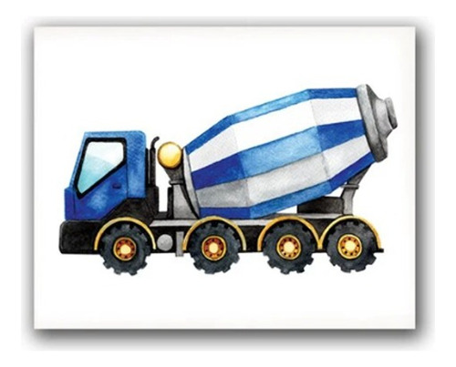 Poster Infantil Decoración Camión Azul De Niño 20x25