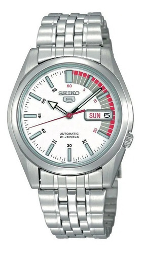 Reloj Seiko Snk369k1 Automatico Color de la correa Plateado Color del bisel Acero pulido Color del fondo Blanco