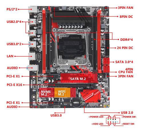 Kit Xeon E5 2680 V4 + Placa Rs9 + 32gb Ddr4 + Cooler + Ssd