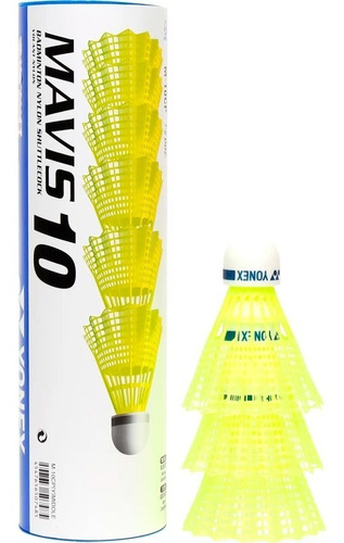 Peteca De Badminton Yonex Mavis 10 - Tubo Com 6 Unidades