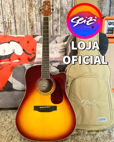 Imagem 1 de 2 de Violão Seizi Tokyo Cutaway Brownburst Com Bag