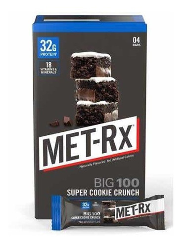 Barras Met-rx Importadas Protein Big 100 Sabor Cookie 4 Pack