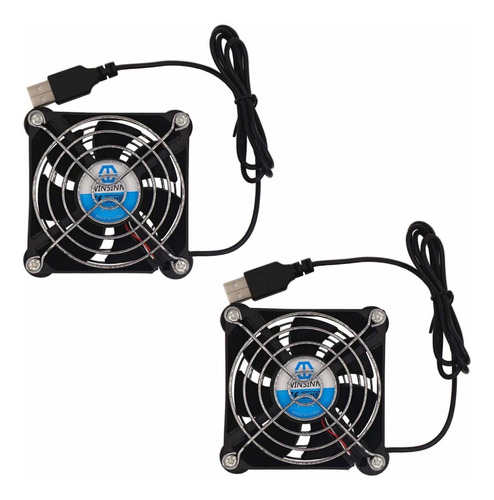 Cooler Para Cpu Winsinn | 80 Mm, 5 V, Por Usb | 2 Unidades