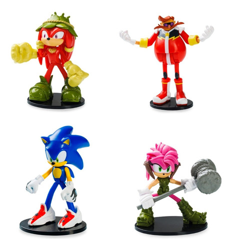 Pmi Sonic Prime Pack Set 4 Figuras Juguete Muñeco Knuckles