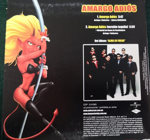Cd Sencillo Inspector/amargo Adiós