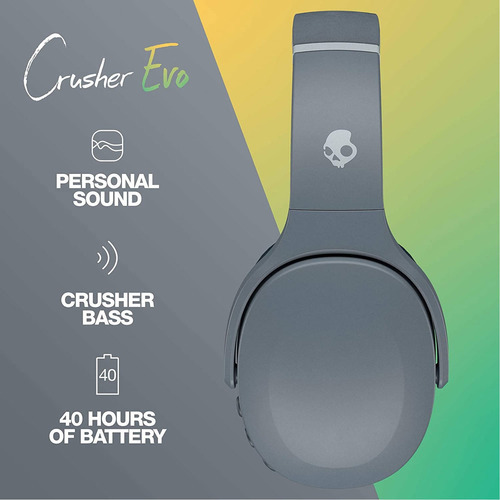 Audífonos Skullcandy Inalámbricos Crusher Evo Color Gris S6EVW-N740 - Bueno (Reacondicionado)