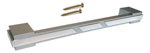 8 Puxador 192mm Rack Criado Mudo Cômoda Gavetas Móveis Prata Fosco Lisa