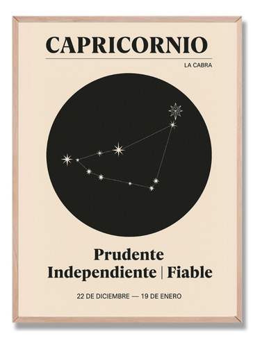 Cuadro Con Marco - Capricornio Constelación - Mi Cuadro Uy Marrón