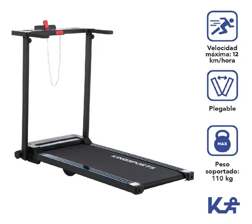 Caminadora Eléctrica Plegable Cinta Kingsports 2hp 12 km/h