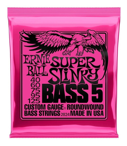 Jogo Cordas Ernie Ball Baixo 5 Cordas Slinky 40/125 - Ec0477