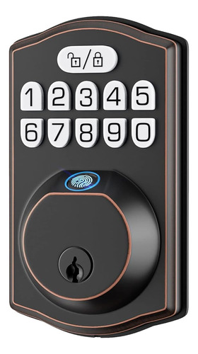 Hosom Smart Fingerprint Deadbolt Para Puerta Delantera, Cerr