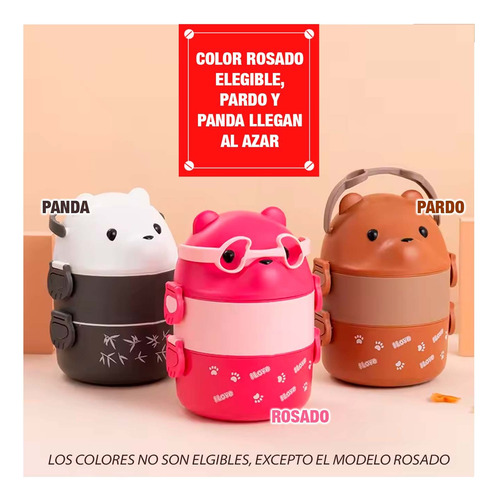 Taper Fiambrera Portátil Con Diseño 2niveles Bento Lonchera