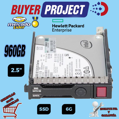 Imagen 1 de 3 de Disco Duro Solido Ssd Hp Proliant 960gb Ri 6g 2.5'' Sff Hotp