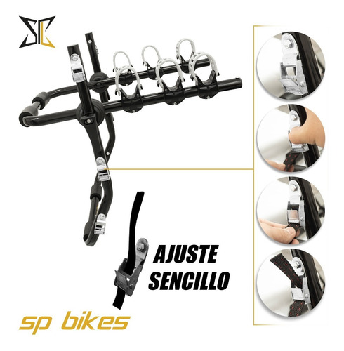 Imagen 9 de 10 de Rack Portabicicletas De Cajuela P/3 Bicicleta Chevrolet Aveo