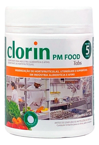 Clorin Pm Food Tabs - Linha Profissiona 5 Litros C/100past