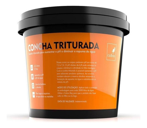 Concha Triturada Cubos 3kg - 2,2 Litros
