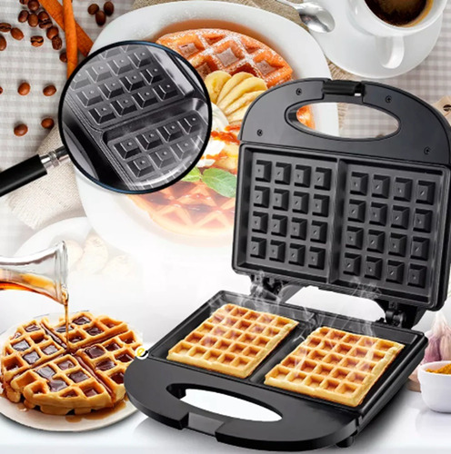 Máquina Waflera Electrica Waffle Cuadrada 2 Puestos 750w