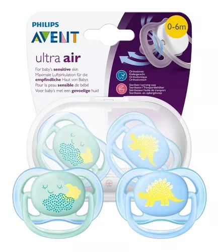 Chupetes Avent Silicona Ultra Air 0-6 Meses Scf 344/20 Dino