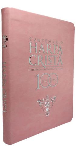 Livro Harpa Cristã Centenário Grande Luxo Rosa Blush