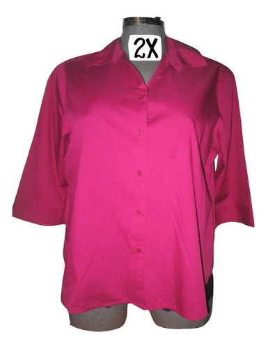 Blusa Rosa Fuerte De Vestir Talla 2x (38/40) Fox Croft