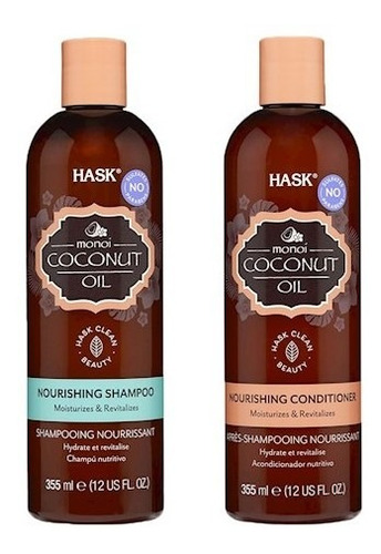 Shampoo Hask Monoi Coconut Oil + Acondicionador - 355ml