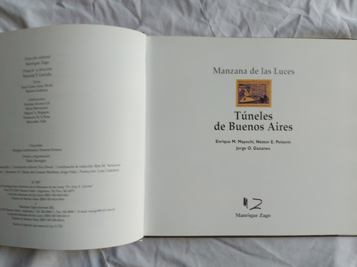 Tuneles De Buenos Aires Manzana De Las Luces Tapa Dura 1997 (Usado)
