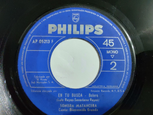 Vinilo Single De La Sonora Matancera En Tu Busca (ll187