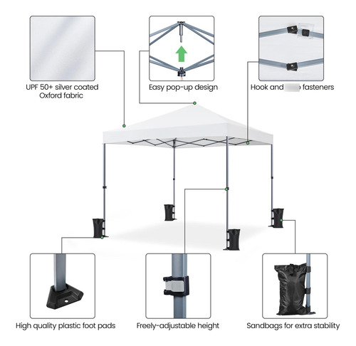 Toldo Desplegable Portátil 2 X 2 Metros Para Exteriores