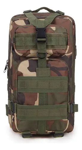 Mochila Tática Militar Camping Impermeável Reforçada Cor Verde-musgo Desenho do tecido Camuflado