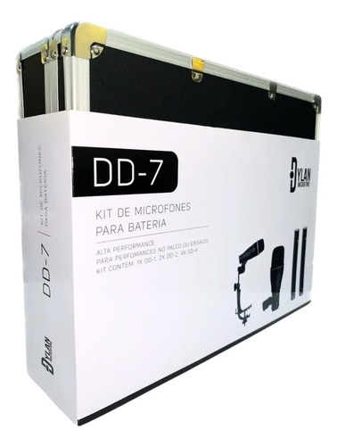 Kit De Microfone Para Bateria 7 Peças Dylan Dd-7 + Hard Case