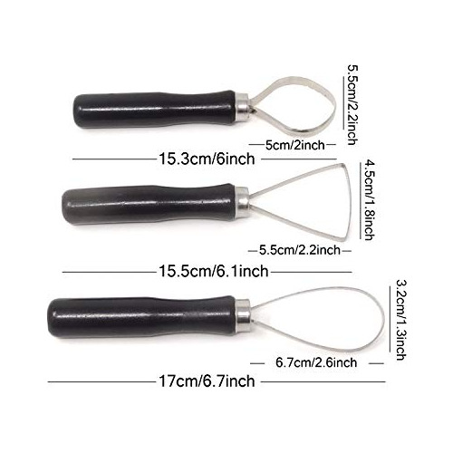 3-piece Clay Sculpture Tools Big Loop Scraper Knife Wit...