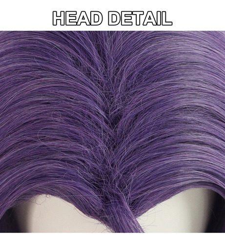 Peluca Corta Y Recta De Pokémon Bob, Color Morado