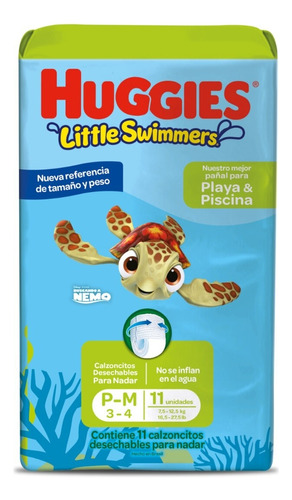 Huggies Little Swimmers Pañales Agua Piscina Playa P-m X 11 