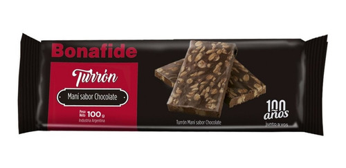 Imagen 1 de 5 de Turrón Bonafide Maní Chocolate 100g - Barata Lagolosineria