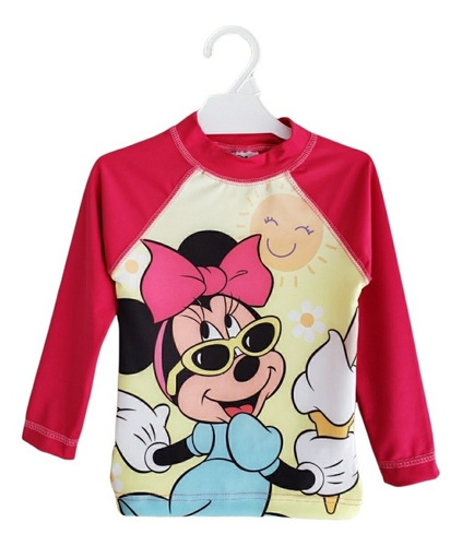 Remera Niña Proteccion Solar Uv Manga Larga Disney Original