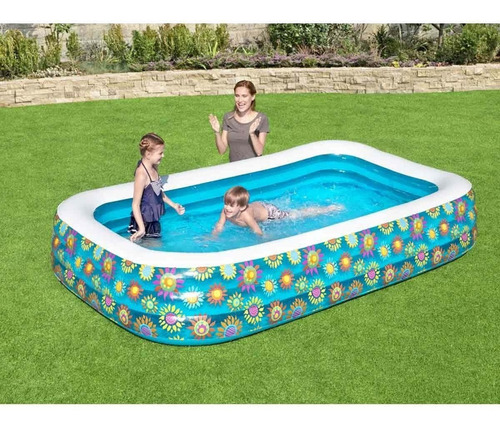 Alberca Inflable Rectangular Bestway 54121 Azul 1,161l Azul