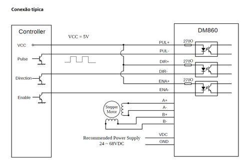 Driver Para Motor De Passo Dm860 80v 7,2a - S. Profissional