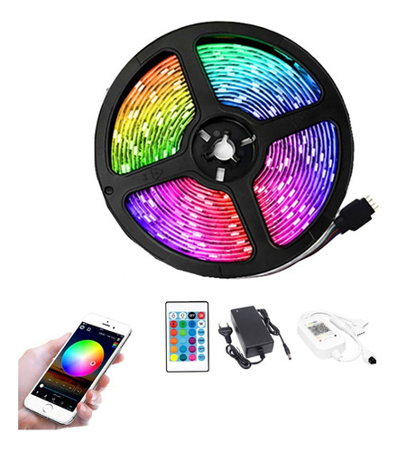 5 M Fita Led 5050 Rgb Musical Controle Wifi Magic Home App Tensão de operação 12V 110V/220V