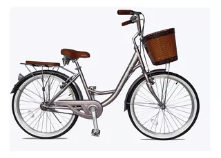 Bicicleta De Paseo Vintage De Mujer Paris Aro 26 Color Lila Platinado