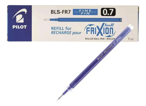 Caja X 12 Repuesto Tanque Boligrafo Pilot Frixion Bls-fr7 Azul Azul